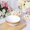 24 White Disposable Plastic Dessert Ice Cream BOWLS Gold Trim